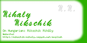 mihaly mikschik business card